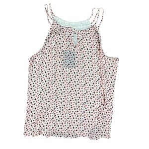 Market & Spruce Women’s XXL Red/ Cream Floral Sleeveless Woven Tank Top NWT